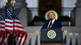 Le président américain Donald Trump s'exprime depuis les jardins de la Maison Blanche lors de la clôture de la convention républicaine le 27 août 2020