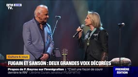 Michel Fugain et Véronique Sanson se décorent mutuellement de l'Ordre des Arts et des Lettres
