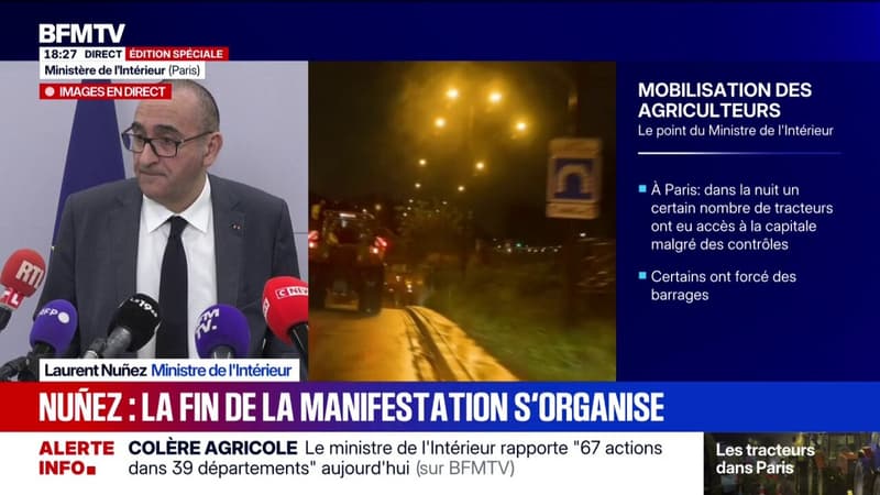 Yaël Braun-Pivet chahutée par des agriculteurs: "Je condamne très fermement", déclare Laurent Nunez, ministre de l'Intérieur