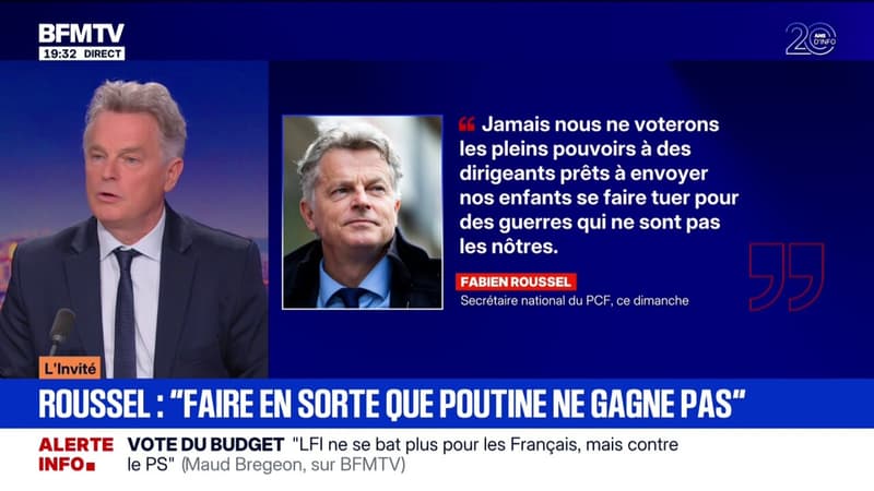 "Nous sommes peut-être à l'aube d'une troisième guerre mondiale", déclare Fabien Roussel (PCF)