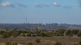 Vue de l'usine de coke et de produits chimiques d'Avdiivka, dans la ville d'Avdiivka, sur la ligne de front, le 18 octobre 2023, dans le cadre de l'action militaire russe en cours en Ukraine.