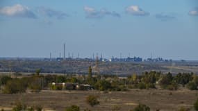 Vue de l'usine de coke et de produits chimiques d'Avdiivka, dans la ville d'Avdiivka, sur la ligne de front, le 18 octobre 2023, dans le cadre de l'action militaire russe en cours en Ukraine.