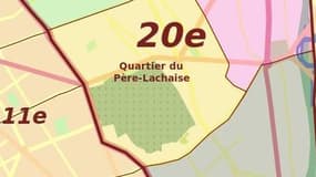 Les quatre grandes zones du 20ème arrondissement