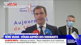 Olivier Véran à hôpital d'Aix-en-Provence: "Après le temps de la vague épidémique, est venu le temps de la vague hospitalière"