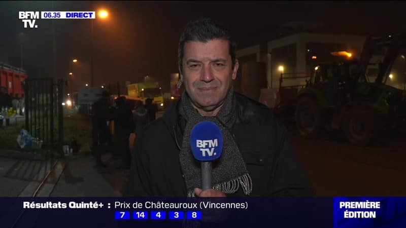 À Toulouse, les agriculteurs ont mis en place une action de filtrage de camions alimentaires arrivant sur une centrale d'achat