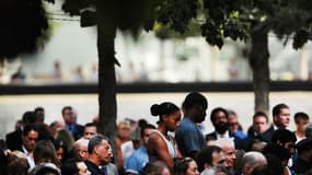 Des membres de la famille des victimes des attentats du 11-Septembre lors de la cérémonie commémorative du 11 septembre 2016 à New York.