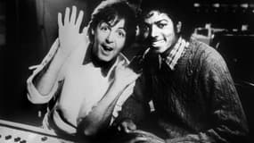 Paul McCartney et Michael Jackson en studio le 19 décembre 1983.
