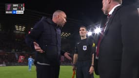 Didier Digard s'emporte contre les arbitres à l'issue de Rennes-Le Havre, le 25 octobre 2024.
