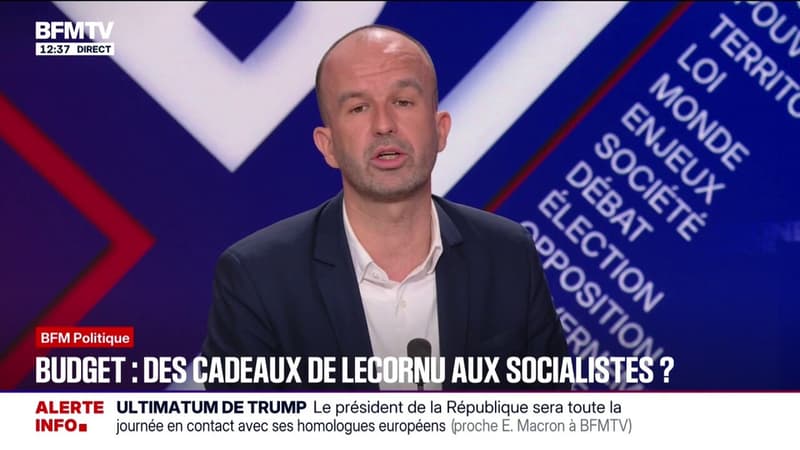 Budget: "Il nous prend pour des imbéciles car ces mesures se feront sur le dos des Français", répond Manuel Bompard (LFI) à Olivier Faure (PS)