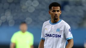 Iliman Ndiaye en Ligue Europa avec l'OM contre l'Atalanta, le 9 mai 2024
