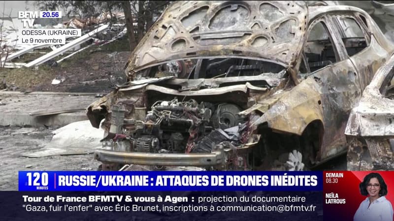 Attaques de drone en Ukraine et en Russie: des bombardements sans précédent