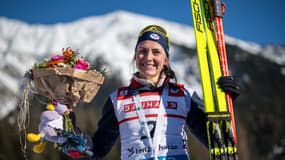 Justine Braisaz-Bouchet lors de la mass start à Lenzerheide, le 17 décembre 2023.