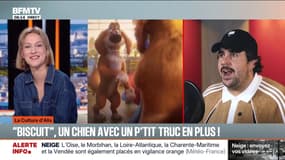 SIGNÉ BFM - Artus prête sa voix à "Biscuit", un chien qui découvre des pouvoirs magiques, dans le film d'animation "Biscuit le chien fantastique"