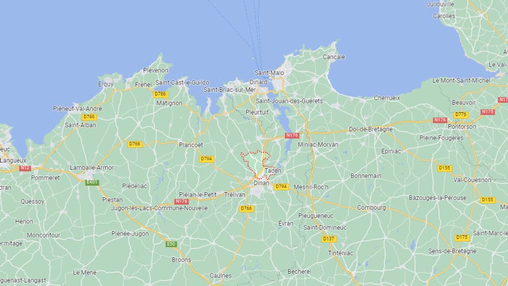 Ville de Taden (Côtes-d'Armor), capture d'écran Google Maps.