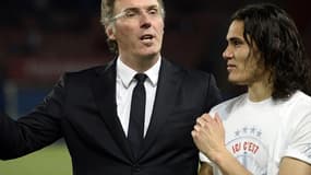 Laurent Blanc avec Edinson Cavani