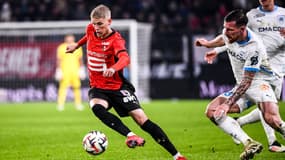 Albert Gronbaek lors du match Rennes-OM (1-2, L1), le 11 janvier 2025