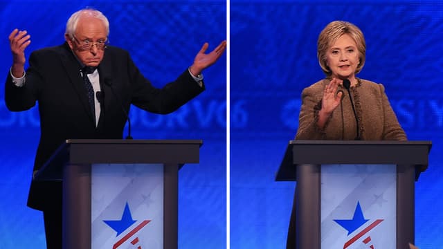Bernie Sanders et Hillary Clinton, lors d'un débat démocrate sur ABC, le 19 décembre 2015.