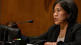 La représentante américaine au Commerce Katherine Tai, lors de son audition au Sénat, à Washington le 25 février 2021