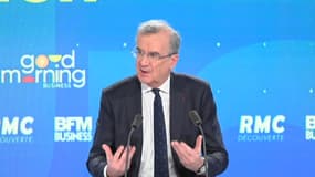 Le gouverneur de la Banque de France, François Villeroy de Galhau, le 17 mars 2023 sur BFM Business.
