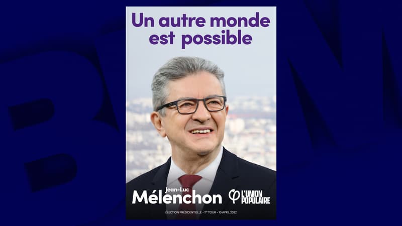 Présidentielle: la nouvelle affiche officielle de campagne de Jean-Luc Mélenchon