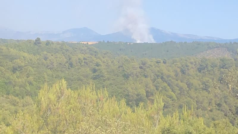 Un incendie de massif à Esparron-de-Verdon (Alpes-de-Haute-Provence), le 10 juillet 2025.