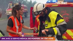 Le service médical des pompiers à Saumos (Gironde)