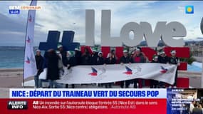 Nice: le traineau vert du Secours populaire s'élance pour Noël