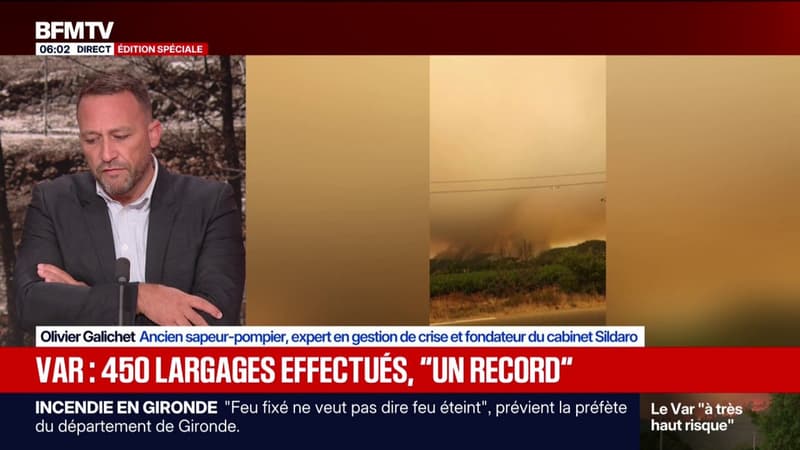 Incendie dans le Var: 450 largages effectués sur la journée de samedi par les pompiers, un "record"