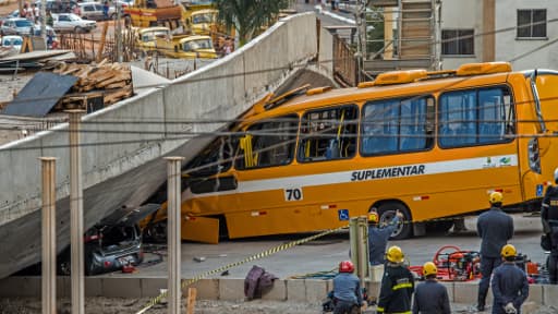 La scène impressionnante de l'accident, jeudi.