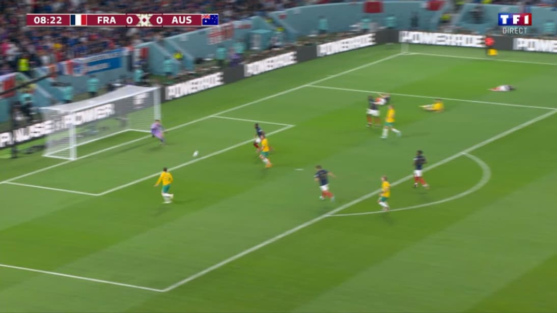 L'ouverture du score de l'Australie contre la France L'ouverture du score de l'Australie contre la France