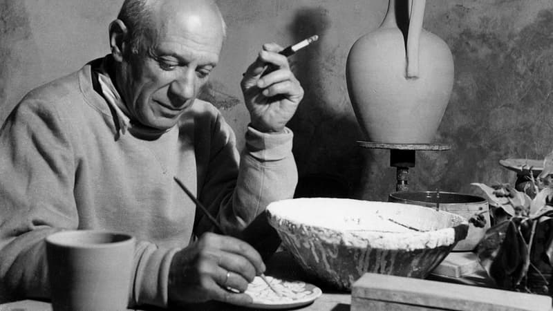 Pablo Picasso à Vallauris en 1949.