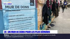 Un mur de dons pour les plus démunis dans le 2e arrondissement de Lyon