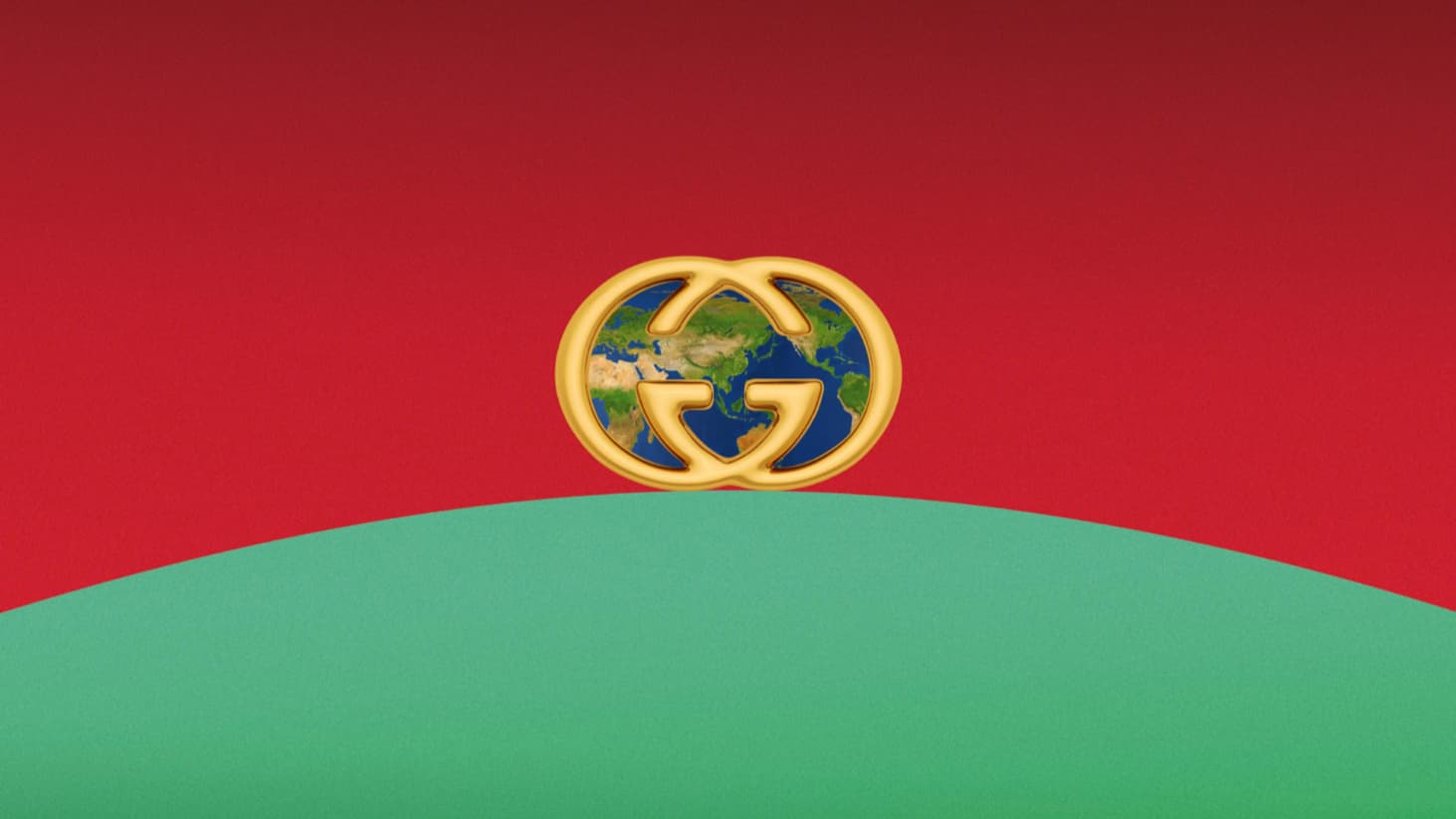 L'affiche de l'exposition Gucci Cosmos à Shanghai du 28 avril au 25 juin 2023.