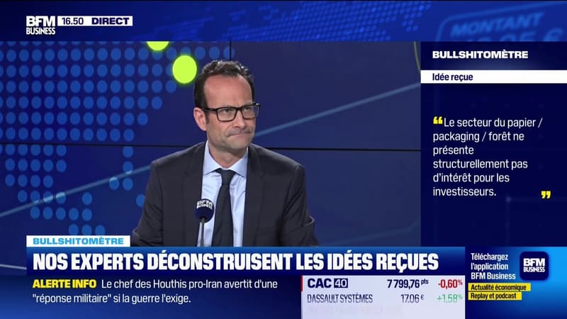 Bullshitomètre : "Le secteur du papier/packaging/forêt ne présente structurellement pas d’intérêt pour les investisseurs" - FAUX répond Bertrand Puiffe - 26/03