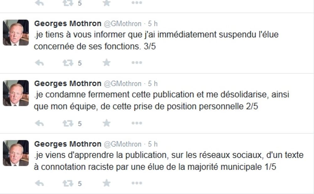 La réaction du maire d'Argenteuil sur son compte Twitter. La réaction du maire d'Argenteuil sur son compte Twitter.