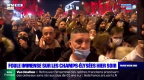 Île-de-France: foule immense sur les Champs-Elysées pour le Nouvel An