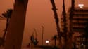 Une couche de poussière orange venue du Sahara survole Alicante en Espagne 