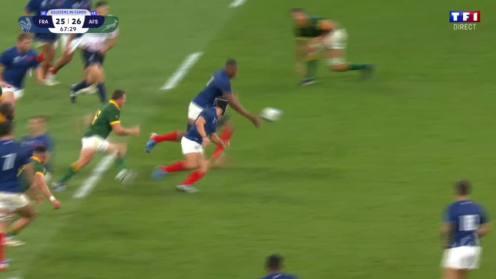 Antoine Dupont lors de France-Afrique du Sud