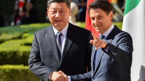 Le président chinois Xi Jinping et le Premier ministre italien Giuseppe Conte.