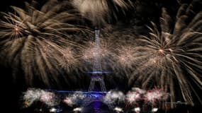 Le feu d'artifice du 14 juillet 2019 à Paris.