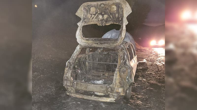 Des véhicules incendiés à Laragne le 28 janvier 2024.