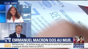 Emmanuel Macron dos au mur (1/2)