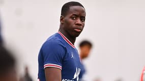 Djeidi Gassama en Youth League, en mars 2022 avec le PSG