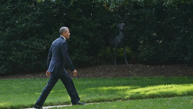 Barack Obama dans le jardin de la Maison Blanche à Washington, le 16 juin 2015.
