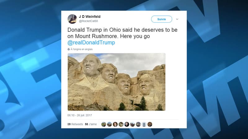 Donald Trump s'est retrouvé photoshoppé dans le granite.