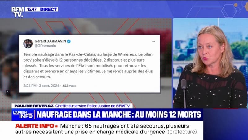 Naufrage dans la Manche: Gérald Darmanin annonce un nouveau bilan provisoire de 12 morts