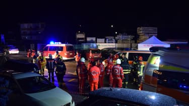 Les secours sur le lieu de l'accident
