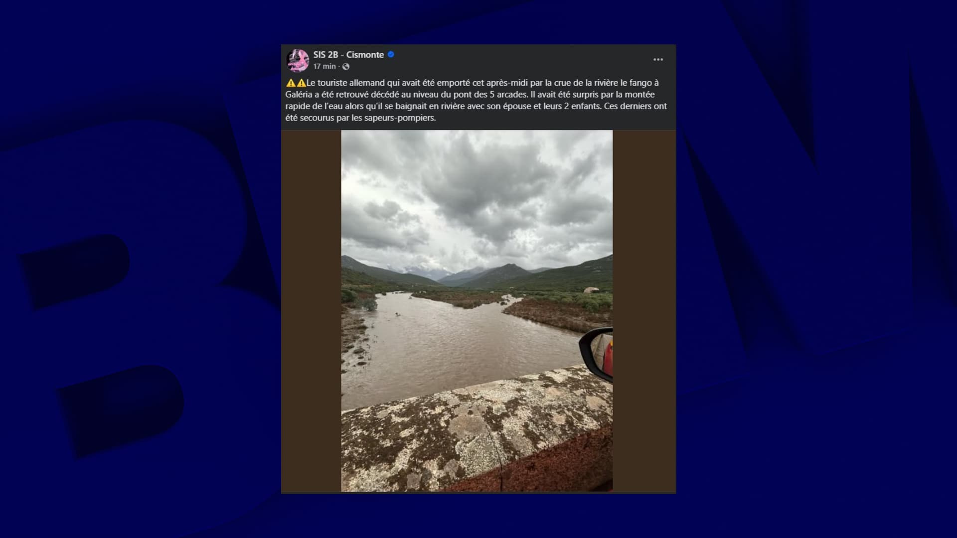 Tempête Benjamin: un touriste allemand emporté par une crue en Corse retrouvé mort