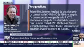 Les questions: Quelles sont les conditions pour transférer un contrat via la CNP à un autre ? - 07/05