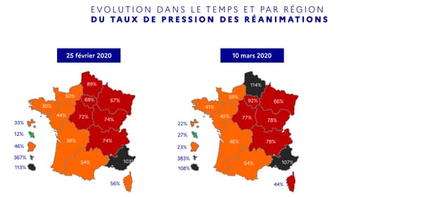 La pression sanitaire est particulièrement forte dans trois régions La pression sanitaire est particulièrement forte dans trois régions